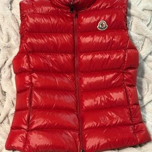 💯 Authentic Moncler Women's Vibrant Red Quilted Vest